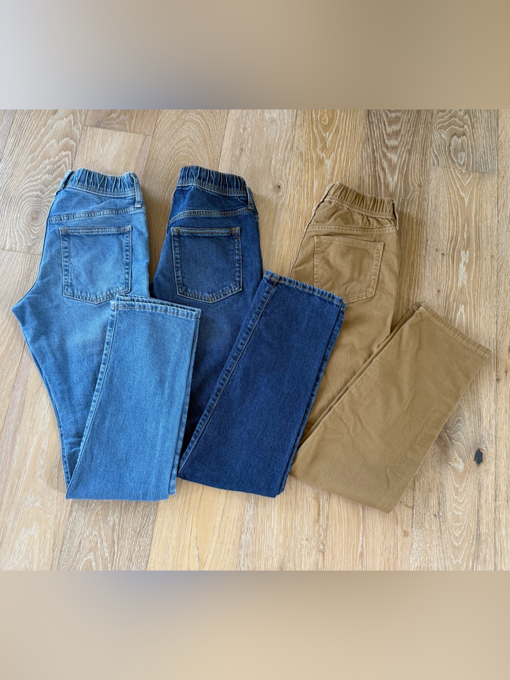 GAP Stretch Slim Pull-on Jeans Trio in Light Wash, Dark Wash, Dk Khaki 14-16 XXL